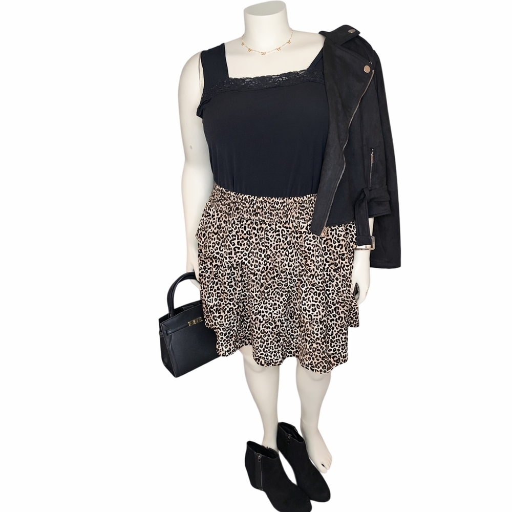 NWT Leopard Tiered Ruffle Skirt 2X | Soft Boho Spring 2026